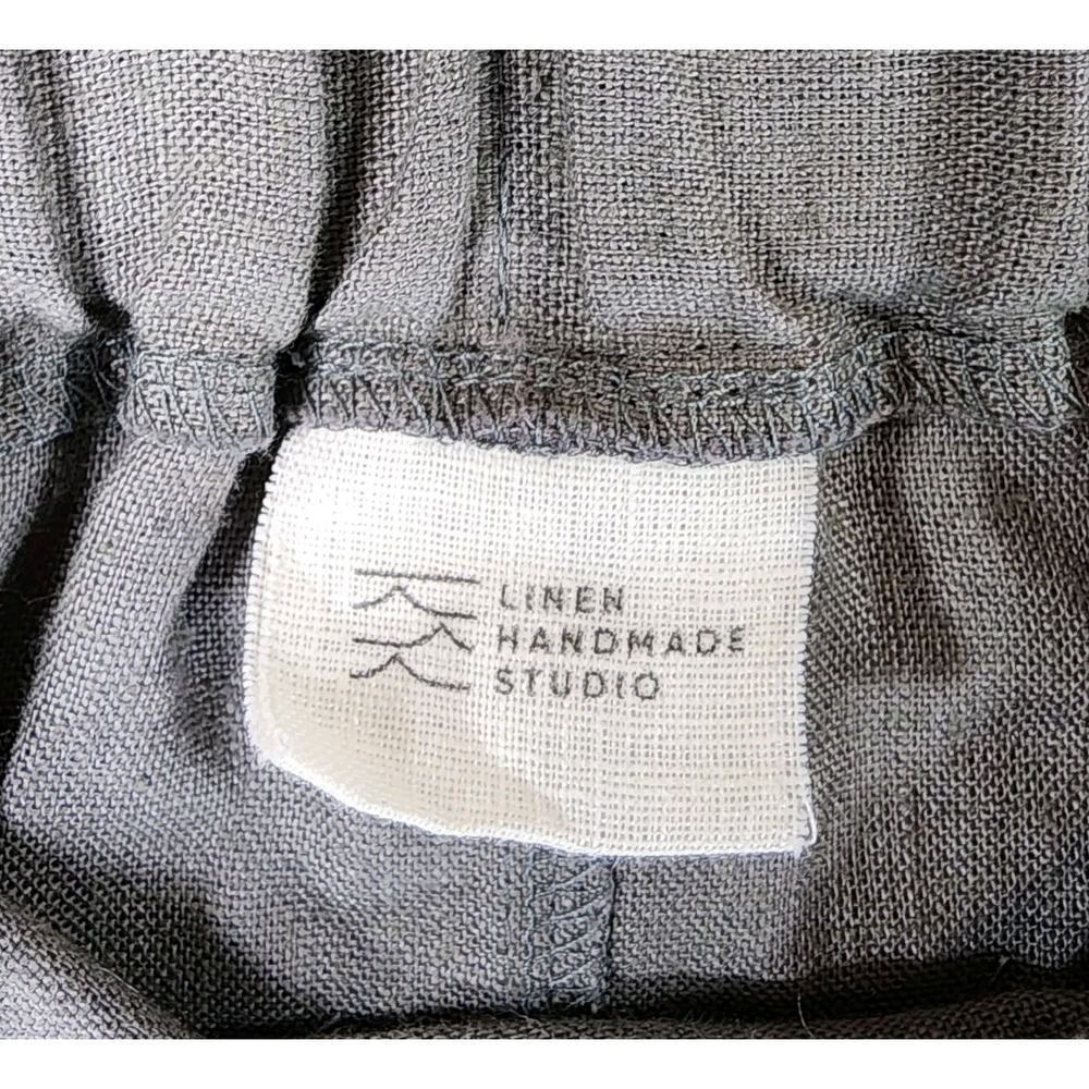 Linen Handmade Studio Long Shorts Womens *XS Gray High Rise Classic 24x10 EUC - Picture 10 of 11